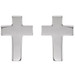 14K White Gold 7x5mm Cross Earrings - (B44-870) 14K White Gold 7x5mm Cross Earrings - (B44-870)