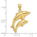 14K Yellow Gold Dolphin Pair Pendant - (A83-193)
