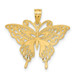 14K Yellow Gold Rhodium Fancy Butterfly Pendant - (A83-252)