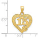 14K Yellow Gold 15 In Quince Anos Birthday Heart Frame Pendant - (A83-432)