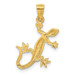 14K Yellow Gold Diamond-cut Lizard Pendant - (A83-433)