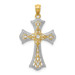 14K Yellow Gold Rhodium Diamond-cut Cross Pendant 28mm length - (A83-709) 14K Yellow Gold Rhodium Diamond-cut Cross Pendant 28mm length - (A83-709)