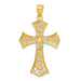 14K Yellow Gold Rhodium Diamond-cut Cross Pendant 28mm length - (A83-709) 14K Yellow Gold Rhodium Diamond-cut Cross Pendant 28mm length - (A83-709)