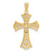 14K Yellow Gold Rhodium Diamond-cut Cross Pendant 28mm length - (A83-765) 14K Yellow Gold Rhodium Diamond-cut Cross Pendant 28mm length - (A83-765)