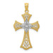 14K Yellow Gold Rhodium Diamond-cut Cross Pendant 28mm length - (A83-765) 14K Yellow Gold Rhodium Diamond-cut Cross Pendant 28mm length - (A83-765)