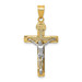 14K Two-tone Gold Diamond-cut Medium Block Lattice Cross w/Crucifix Pendant - (A83-801) 14K Two-tone Gold Diamond-cut Medium Block Lattice Cross w/Crucifix Pendant - (A83-801)