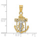 14K Two-tone Gold Mariners Cross Pendant 25mm length - (A83-877)