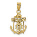 14K Two-tone Gold Mariners Cross Pendant 25mm length - (A83-877)