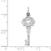 14K White Gold Diamond-cut Key Charm - (A83-991)