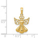 14K Yellow Gold Polished & Textured Finish Guardian Angel with Heart Pendant - (A84-170) 14K Yellow Gold Polished & Textured Finish Guardian Angel with Heart Pendant - (A84-170)