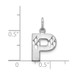 14K White Gold Solid Satin Diamond-cut Initial Letter P Charm Pendant - (A84-204)