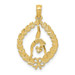14K Yellow Gold Solid Polished Framed Gymnast Pendant - (A84-293)