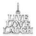 14K White Gold Polished Live Love Laugh Charm - (A84-316)