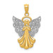14K Yellow Gold Two-tone Filigree Angel Pendant - (A84-543) 14K Yellow Gold Two-tone Filigree Angel Pendant - (A84-543)