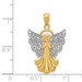 14K Yellow Gold Two-tone Filigree Angel Pendant - (A84-543) 14K Yellow Gold Two-tone Filigree Angel Pendant - (A84-543)