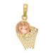14K Two-tone Gold Basketball Hoop with Ball Pendant - (A84-665) 14K Two-tone Gold Basketball Hoop with Ball Pendant - (A84-665)