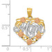 14K Two-tone Gold and Rhodium Mom Heart Pendant - (A84-766)