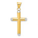 14K Yellow Gold Two-tone 3-D Hollow Cross Pendant 33mm length - (A84-998) 14K Yellow Gold Two-tone 3-D Hollow Cross Pendant 33mm length - (A84-998)