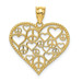 14K Yellow Gold Heart with Peace Signs Pendant - (A85-326) 14K Yellow Gold Heart with Peace Signs Pendant - (A85-326)