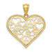 14K Yellow Gold Heart with Peace Signs Pendant - (A85-326) 14K Yellow Gold Heart with Peace Signs Pendant - (A85-326)