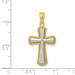 14K Yellow Gold Rhodium Polished Cross Pendant - (A85-429) 14K Yellow Gold Rhodium Polished Cross Pendant - (A85-429)
