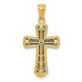 14K Yellow Gold Rhodium Polished Cross Pendant - (A85-429) 14K Yellow Gold Rhodium Polished Cross Pendant - (A85-429)