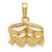 14K Yellow Gold Satin Polished Open-Backed Comedy/Tragedy Pendant - (A85-447) 14K Yellow Gold Satin Polished Open-Backed Comedy/Tragedy Pendant - (A85-447)