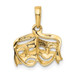 14K Yellow Gold Satin Polished Open-Backed Comedy/Tragedy Pendant - (A85-447) 14K Yellow Gold Satin Polished Open-Backed Comedy/Tragedy Pendant - (A85-447)