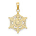 14K Yellow Gold Snowflake Pendant - (A85-462)