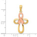 14K Yellow Gold Yellow and Rose Gold Polished Pink Ribbon Cross Pendant - (A85-515) 14K Yellow Gold Yellow and Rose Gold Polished Pink Ribbon Cross Pendant - (A85-515)