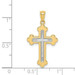 14K Yellow Gold and White Gold Polished Budded Cross - (A85-666) 14K Yellow Gold and White Gold Polished Budded Cross - (A85-666)