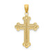 14K Yellow Gold and White Gold Polished Budded Cross - (A85-666) 14K Yellow Gold and White Gold Polished Budded Cross - (A85-666)