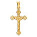 14K Yellow Gold Polished Satin and Diamond-cut Crucifix Pendant 37mm length - (A85-758) 14K Yellow Gold Polished Satin and Diamond-cut Crucifix Pendant 37mm length - (A85-758)