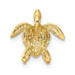 14k Yellow Gold Polished Small Sea Turtle Chain Slide - (A85-901) 14k Yellow Gold Polished Small Sea Turtle Chain Slide - (A85-901)