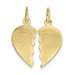 10K Yellow Gold 2 Piece Break-Apart Best Friend Heart Charm - (A86-704) 10K Yellow Gold 2 Piece Break-Apart Best Friend Heart Charm - (A86-704)