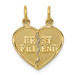 10K Yellow Gold 2 Piece Break-Apart Best Friend Heart Charm - (A86-704) 10K Yellow Gold 2 Piece Break-Apart Best Friend Heart Charm - (A86-704)