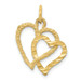 14K Yellow Gold Double Heart Charm - (A86-774) 14K Yellow Gold Double Heart Charm - (A86-774)