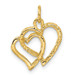 14K Yellow Gold Double Heart Charm - (A86-774) 14K Yellow Gold Double Heart Charm - (A86-774)