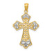 14K Two-tone Gold Two-tone Polished Diamond-cut Filigree Cross Pendant - (A87-143) 14K Two-tone Gold Two-tone Polished Diamond-cut Filigree Cross Pendant - (A87-143)