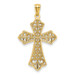 14K Two-tone Gold Two-tone Polished Diamond-cut Filigree Cross Pendant - (A87-143) 14K Two-tone Gold Two-tone Polished Diamond-cut Filigree Cross Pendant - (A87-143)