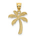 14K Yellow Gold & Rhodium Palm Tree Pendant - (A87-215)