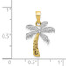 14K Yellow Gold & Rhodium Palm Tree Pendant - (A87-215)