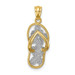 14K Two-tone Gold Two-tone Polished Floral Flip Flop Pendant - (A87-238) 14K Two-tone Gold Two-tone Polished Floral Flip Flop Pendant - (A87-238)