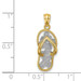 14K Two-tone Gold Two-tone Polished Floral Flip Flop Pendant - (A87-238) 14K Two-tone Gold Two-tone Polished Floral Flip Flop Pendant - (A87-238)