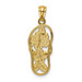 14K Two-tone Gold Two-tone Polished Floral Flip Flop Pendant - (A87-238) 14K Two-tone Gold Two-tone Polished Floral Flip Flop Pendant - (A87-238)