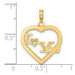 14K Yellow Gold I Heart You In Heart Frame Charm Pendant - (A89-484)