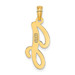 14K Yellow Gold Polished J Script Initial Charm Pendant - (A90-574)