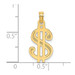 14K Yellow Gold Textured Dollar Sign Charm Pendant - (A92-500)