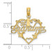 14K Yellow Gold #1 Script Grandma In Heart Charm Pendant - (A93-159)