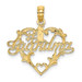14K Yellow Gold #1 Script Grandma In Heart Charm Pendant - (A93-159)
